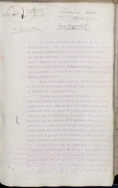 Actes de la Comissió Municipal d'Eixample, 31/5/1928 [Acta]