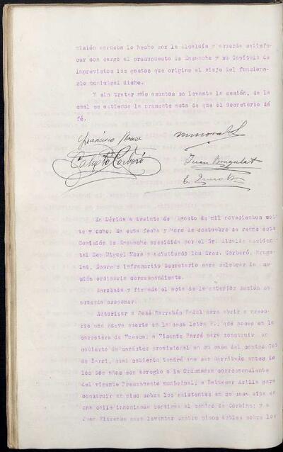 Actes de la Comissió Municipal d'Eixample, 30/8/1928 [Acta]