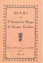 DIARI DEL V CONGRÉS DE METGES DE LLENGUA CATALANA, 1/1/1923, page 1 [Page]