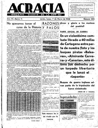 ACRACIA, 7/3/1938 [Exemplar]