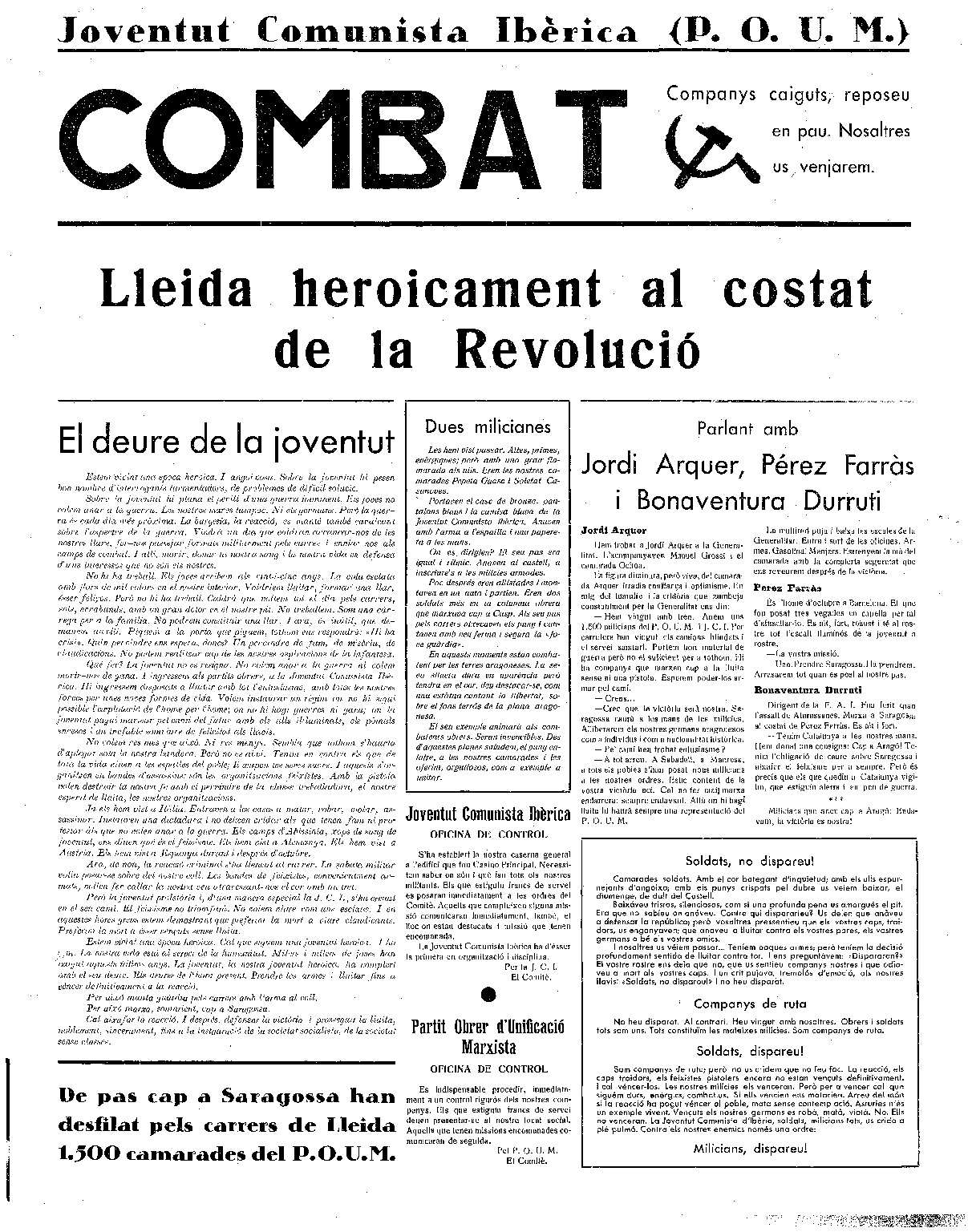 COMBAT, 25/7/1936 [Ejemplar]