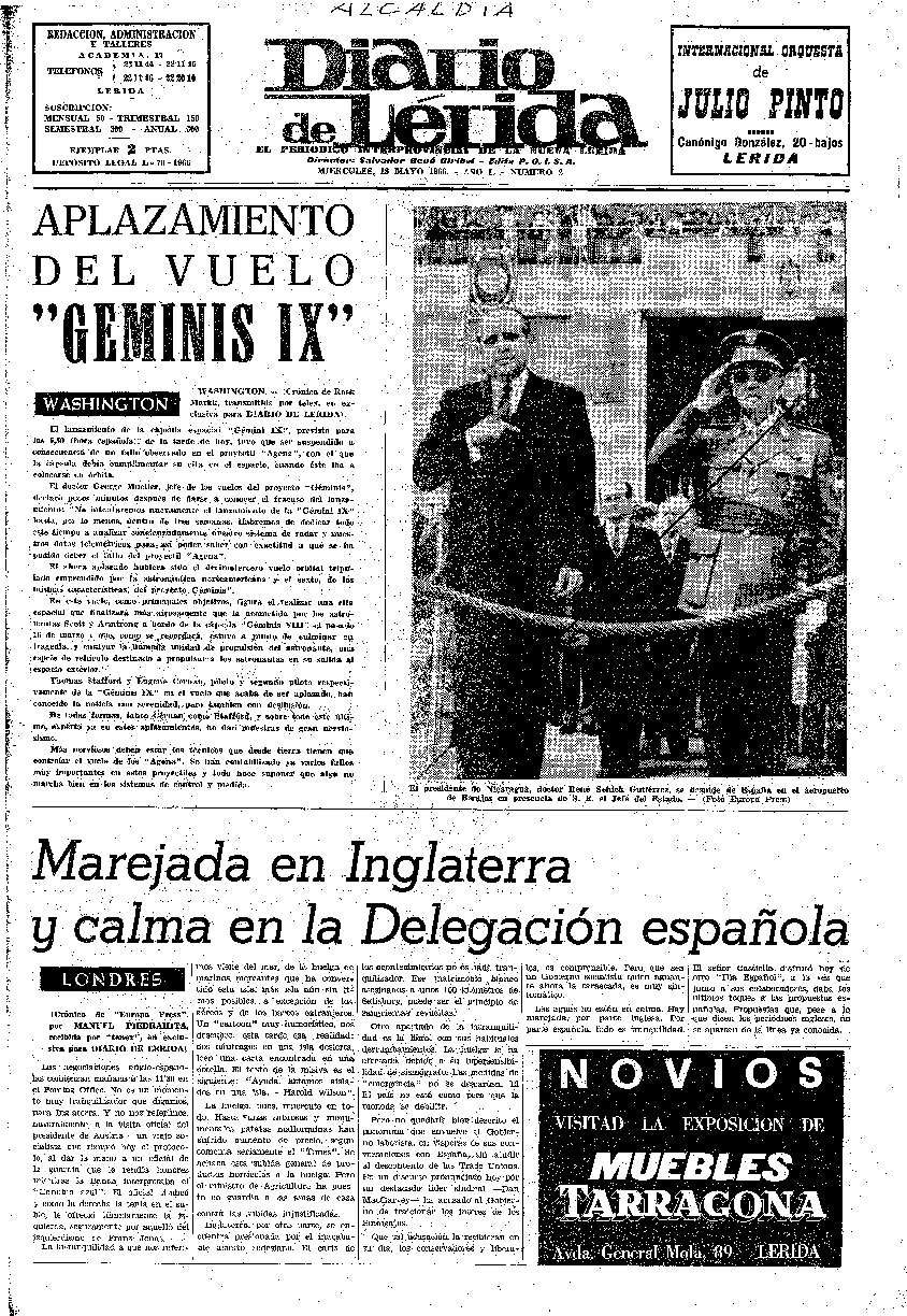 DIARIO DE LÉRIDA , 18/5/1966 [Exemplar]