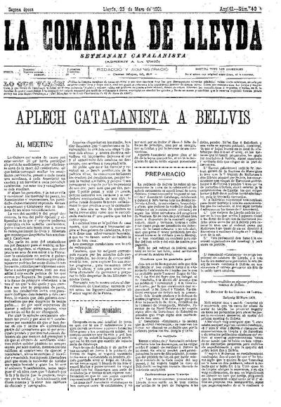 COMARCA DE LLEYDA, LA, 23/3/1901 [Issue]