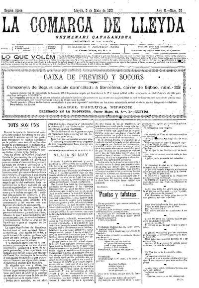 COMARCA DE LLEYDA, LA, 5/5/1901 [Issue]