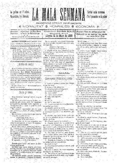 MALA SENMANA, LA, 11/3/1899 [Ejemplar]
