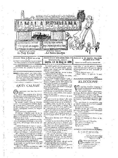MALA SENMANA, LA, 13/5/1899 [Ejemplar]