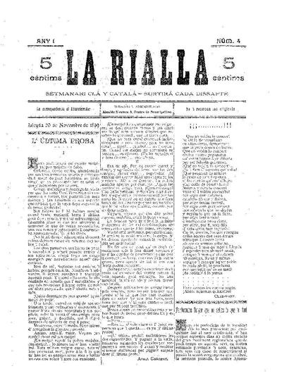 RIALLA, LA, 20/11/1899 [Exemplar]