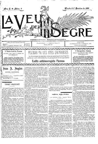 VEU DEL SEGRE, LA , 8/10/1899 [Issue]