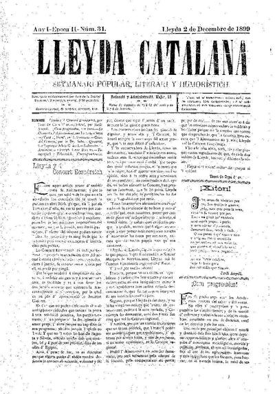 LLEYDA CATALANA, 2/12/1899 [Issue]