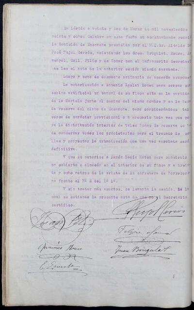 Actes de la Comissió Municipal d'Eixample, 22/3/1928 [Minutes]