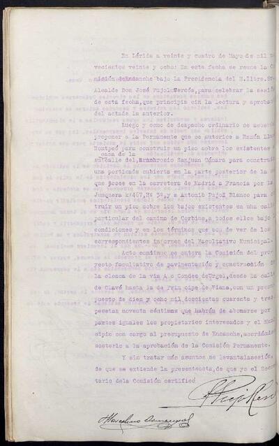 Actes de la Comissió Municipal d'Eixample, 24/5/1928 [Minutes]