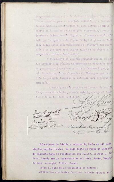 Actes de la Comissió Municipal d'Eixample, 14/6/1928 [Minutes]