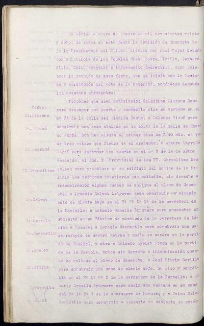 Actes de la Comissió Municipal d'Eixample, 9/8/1928 [Acta]