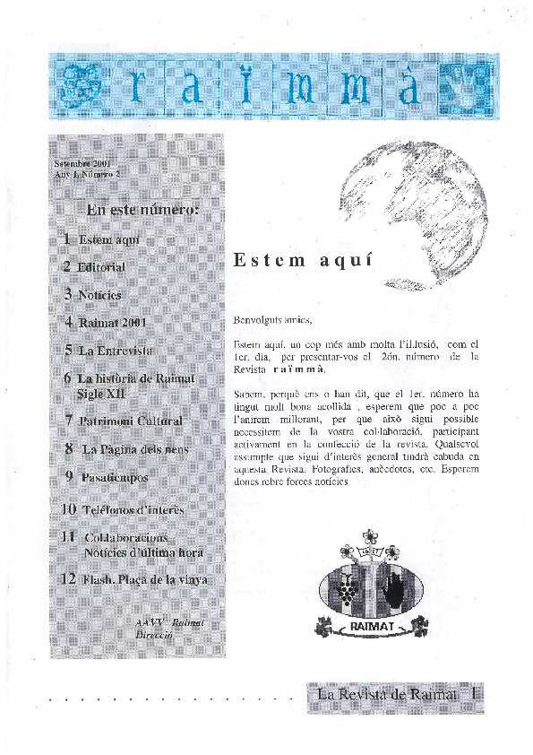 RAÏMMÀ, 1/1/2001 [Ejemplar]