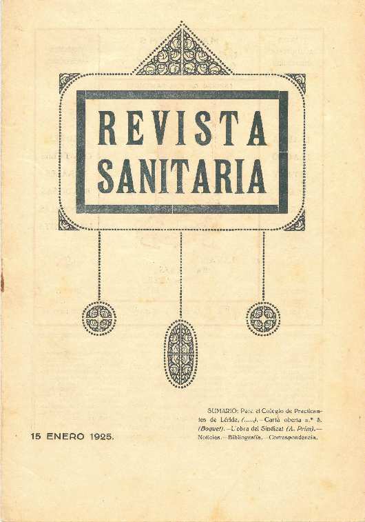 REVISTA SANITARIA, 1/1/1924 [Exemplar]