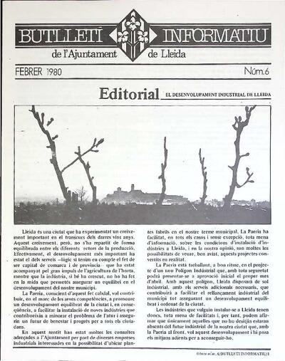 BUTLLETÍ INFORMATIU DE L'AJUNTAMENT DE LLEIDA, 2/1980 [Exemplar]