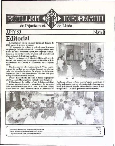 BUTLLETÍ INFORMATIU DE L'AJUNTAMENT DE LLEIDA, 6/1980 [Exemplar]