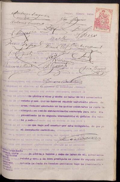 Actes de la Junta Municipal, 26/3/1921, SessiÃ³ extraordinÃ ria [Acta]