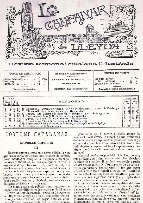 CAMPANAR DE LLEIDA, LO, 1/1/1901 [Ejemplar]