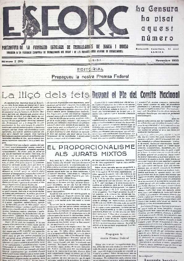 ESFORÇ, 1/1/1935 [Issue]