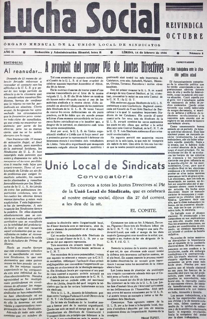 LUCHA SOCIAL, 1/1/1936 [Exemplar]