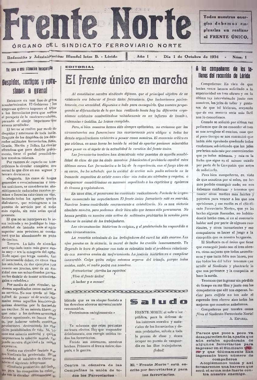 FRENTE NORTE, 1/1/1934 [Issue]