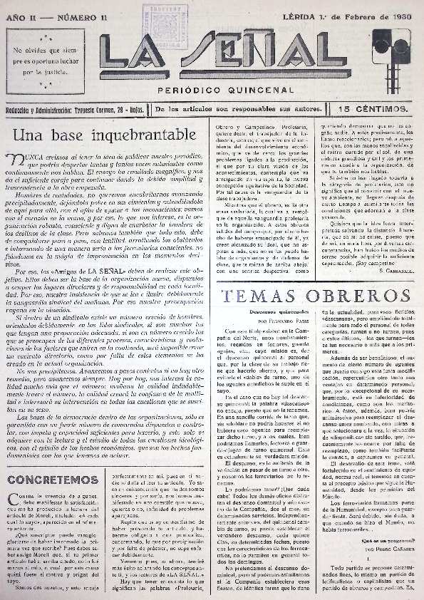 SEÑAL, LA, 1/1/1929 [Issue]