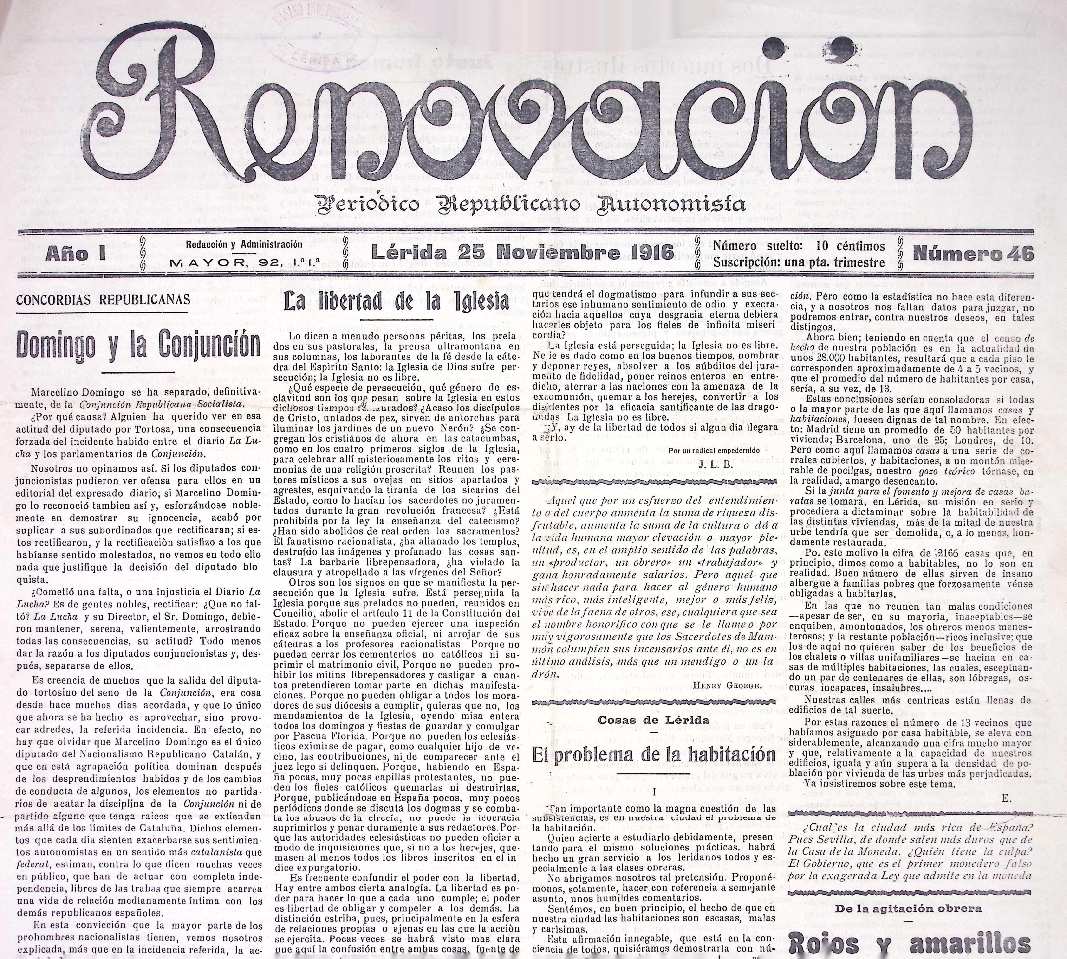 RENOVACIÓN, 1/1/1916 [Issue]