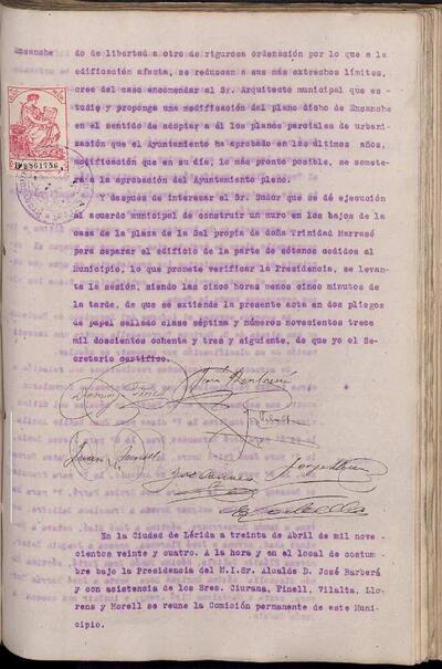 Actes de la Comissió Municipal Permanent, 30/4/1924 [Minutes]