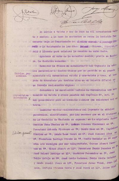 Actes de la Comissió Municipal Permanent, 21/5/1924 [Minutes]