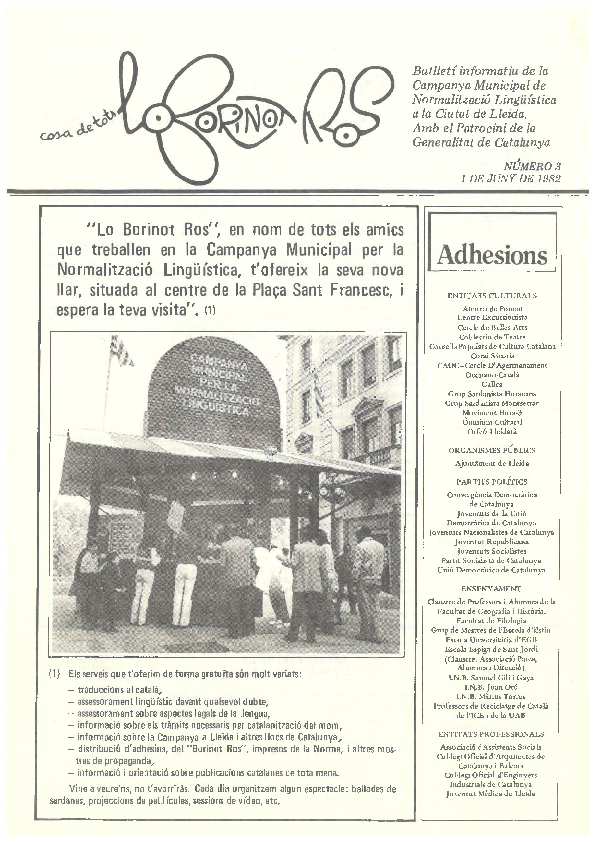 BORINOT ROS, LO, 1/6/1982, LO BORINOT ROS [Ejemplar]