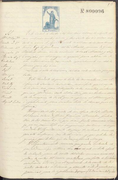 Actes del Ple de l'Ajuntament de Lleida, 13/8/1872, Sessió extraordinària [Minutes]