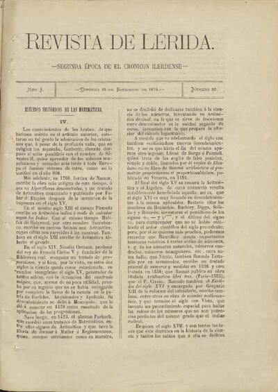 REVISTA DE LÉRIDA, 19/9/1875 [Exemplar]