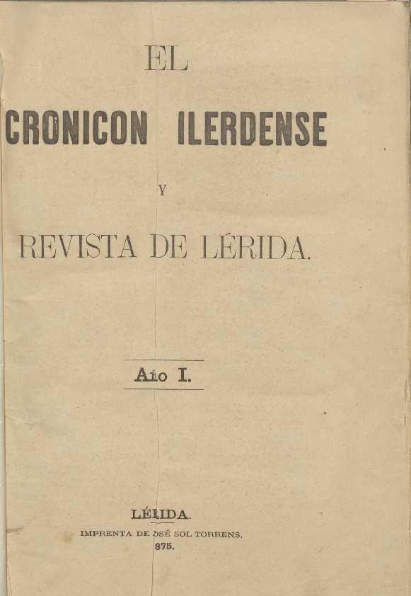 CRONICÓN ILERDENSE, EL, 1875, INDICE [Issue]