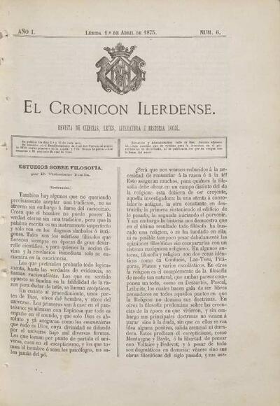 CRONICÓN ILERDENSE, EL, 1/4/1875 [Exemplar]