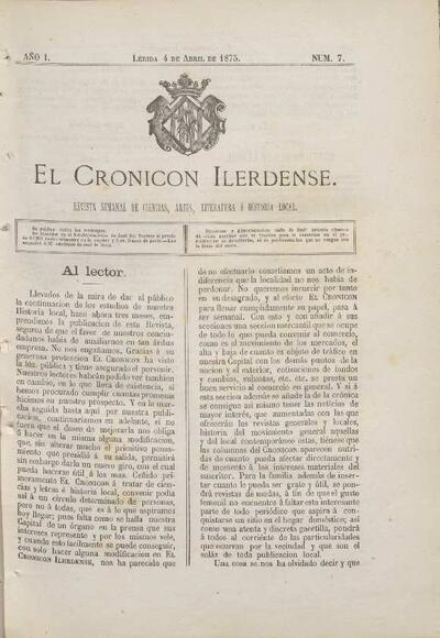 CRONICÓN ILERDENSE, EL, 4/4/1875 [Exemplar]