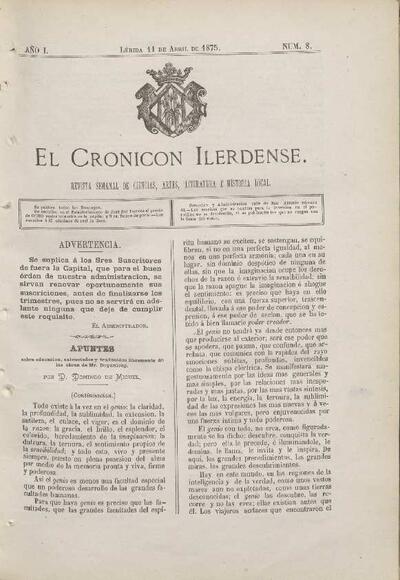 CRONICÓN ILERDENSE, EL, 11/4/1875 [Exemplar]