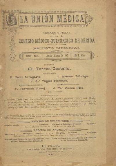 UNI&Oacute;N M&Eacute;DICA, LA, #1, 1/1/1895 [Issue]