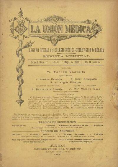 UNI&Oacute;N M&Eacute;DICA, LA, #5, 1/5/1896 [Issue]
