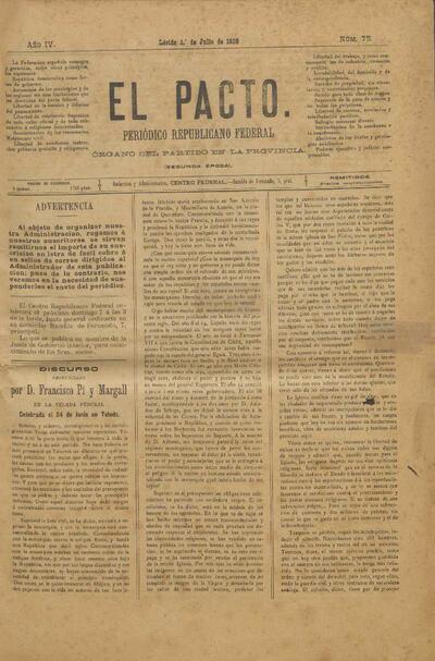 PACTO, EL, #75, 1/7/1888 [Issue]