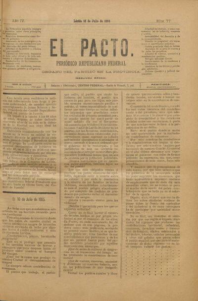 PACTO, EL, #77, 15/7/1888 [Issue]